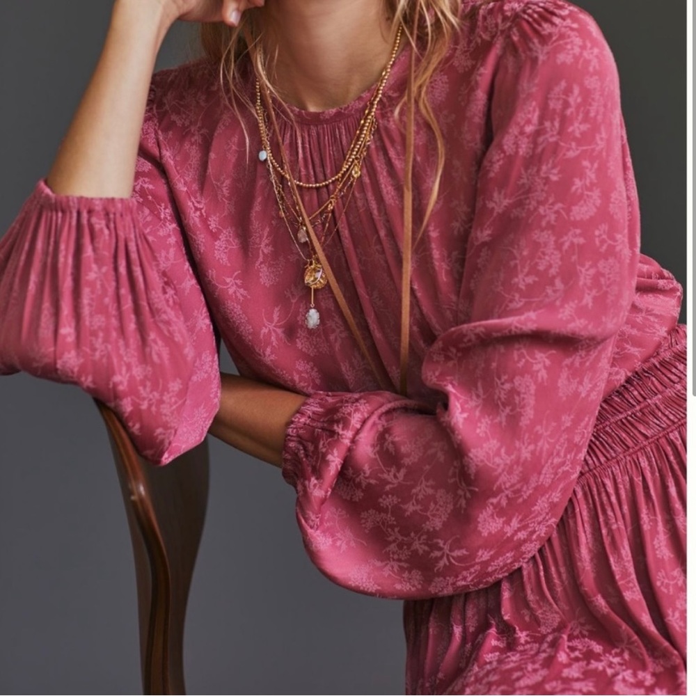 Anthropologie Smocked Mini Dress